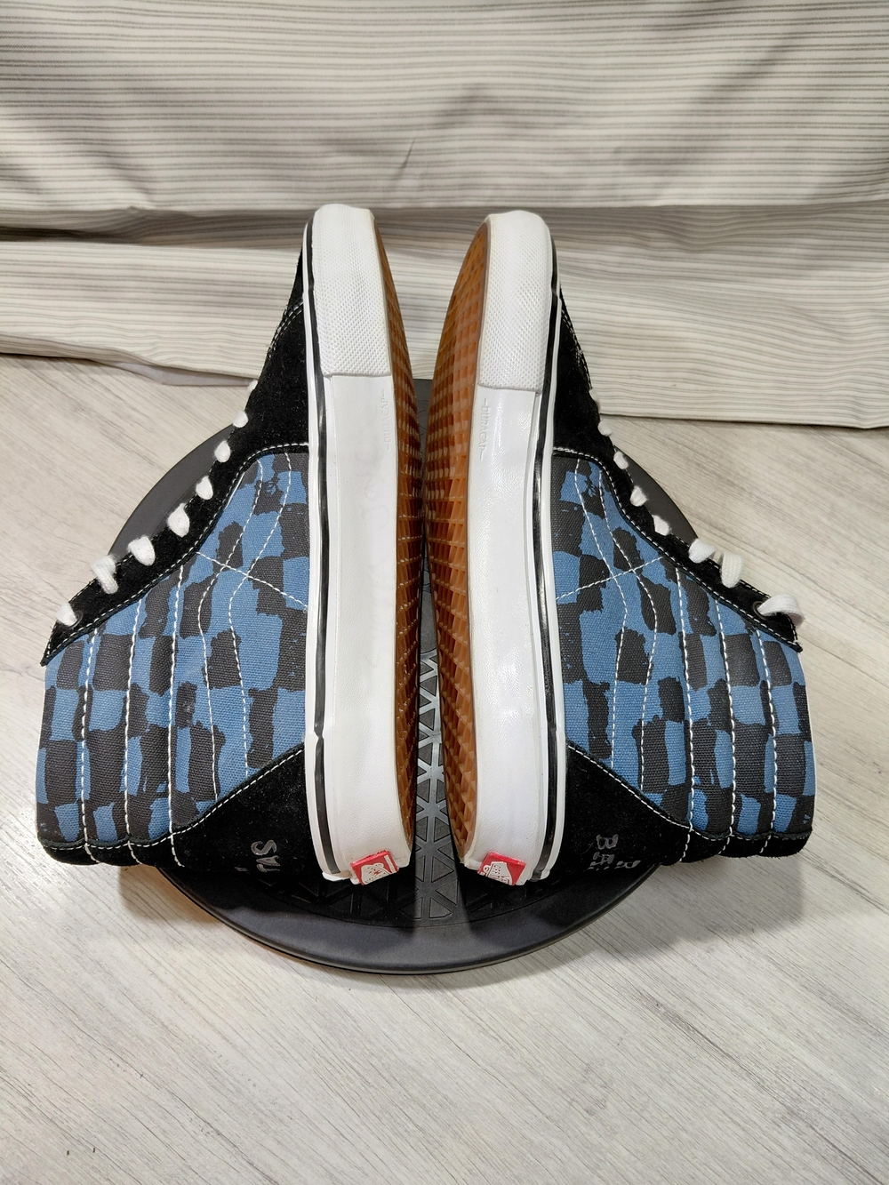 Vans X Mens Krooked Skate SK8-HI Black & Blue High-Top Sneakers SIZE MENS 10 - Picture 5 of 15